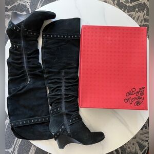 Naughty Monkey Black Over the Knee Boots